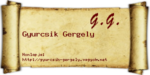 Gyurcsik Gergely névjegykártya